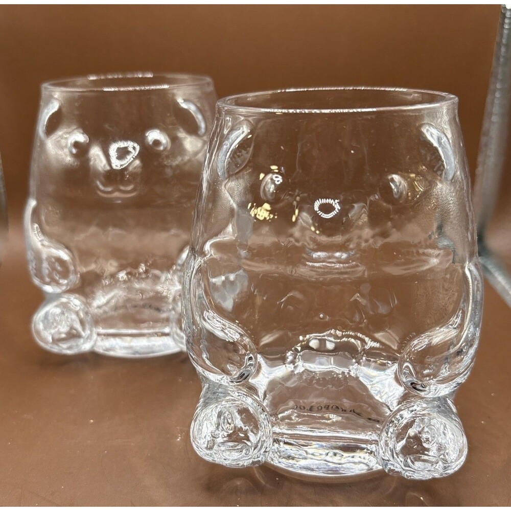 Set of 2 Anthropologie Honey Bear Icon Glasses 12oz Style 45656873 Authentic NEW